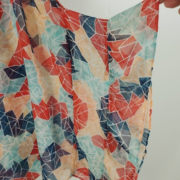 BCBG Asymmetrical Ruffled Sheer Kimono Halter Top (No Sleeve Openings) Sz XS - Picture 7 of 15